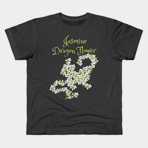 Jasmine Dragon Flower Kids T-Shirt by PekeBlinders 